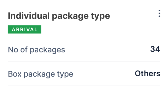Package type,Arrival,Delivery