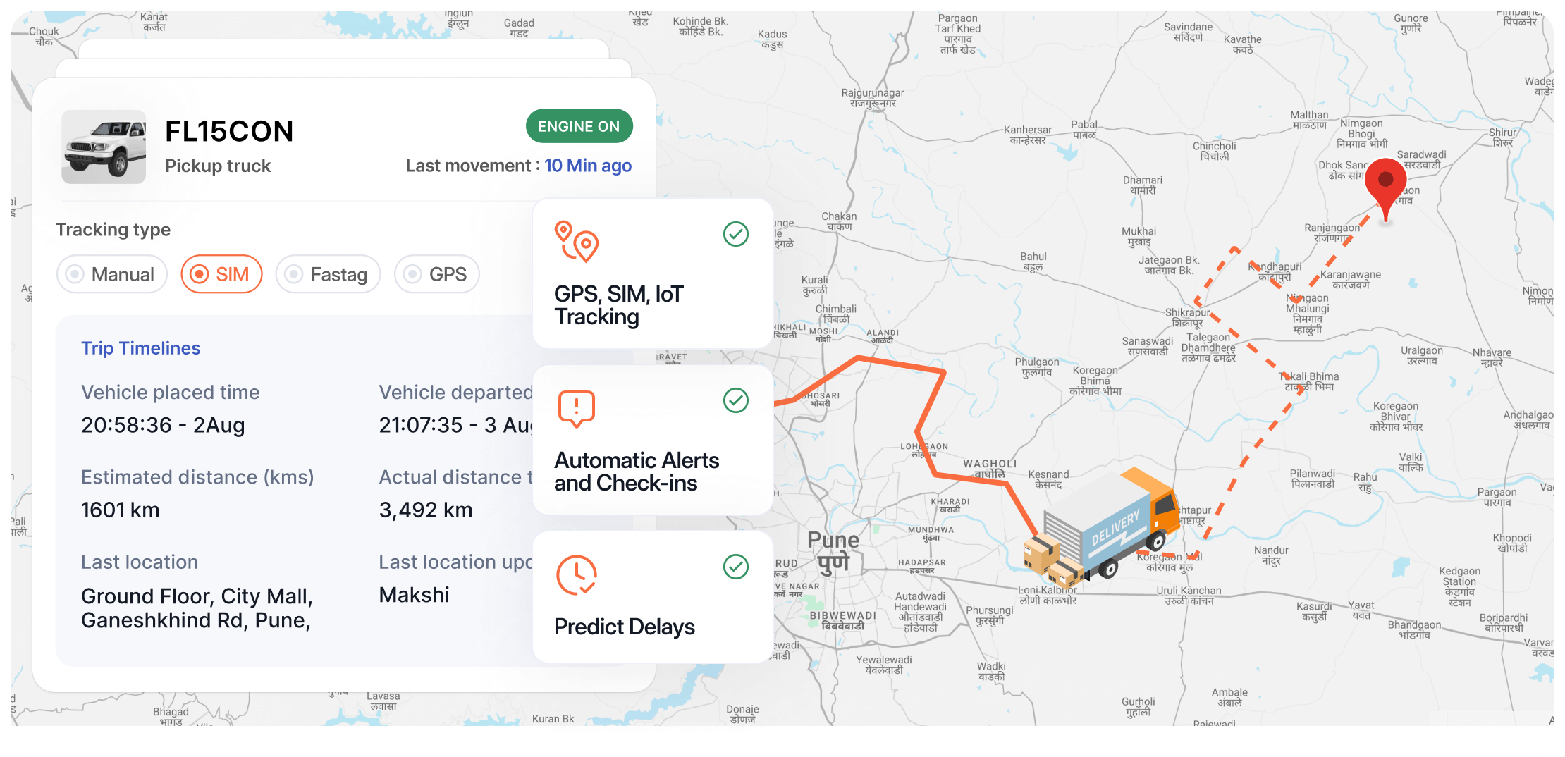 Keep track of your goods 24/7 with multiple tracking mechanisms, Never lose sight of your goods