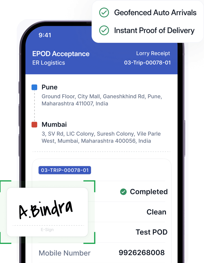 Instant proof of delivery, digital signatures, image-based proof of delivery for immediate confirmation